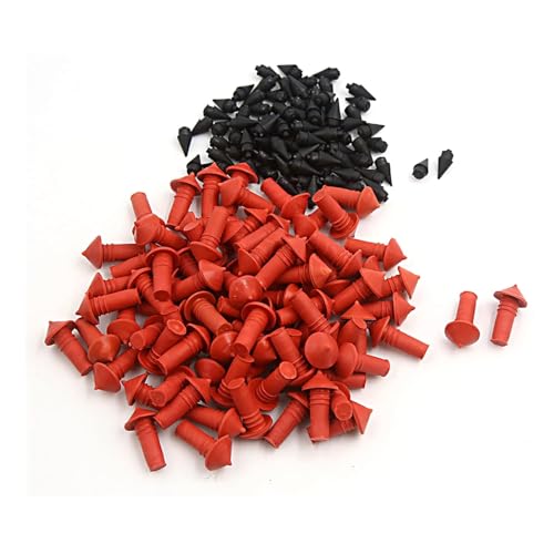 Image of Hetkrishi 32 pc Universal Mushroom Shaped Tire Repair Insert Plugs Red Black 7mm