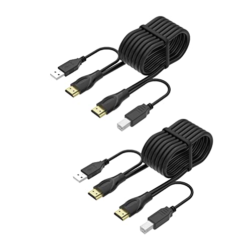 Yinker 6ft/1.8m 2 Pack USB HDMI KVM Cable for HDMI KVM Switch, USB Powered and Data Transfer, 4K@60Hz YUV 4:4:4
