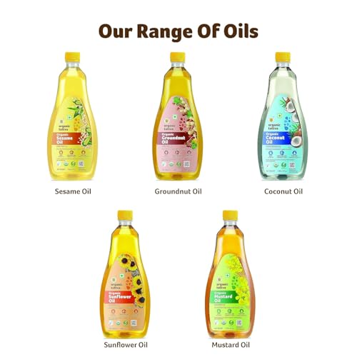 Image of Organic Tattva Cold Pressed Groundnut Oil 1 Litre | Organic Peanut Oil | Unrefined Edible Oil for Healthy Cooking | Natural Cold Press Oil (Pack of 2)
