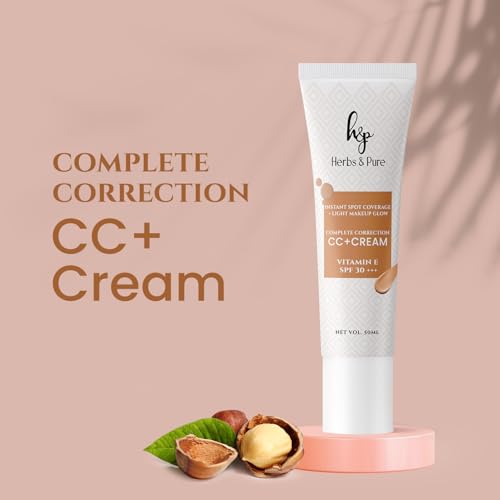 HERBS & PURE CC+ Cream SPF30PA+++ with Vitamin E|Instant Spot Coverage, Light Makeup Glow|Tinted moisturizer|Lightweight|Natural Coverage|long lasting|Evens Skin Tone,50ML - Image 2