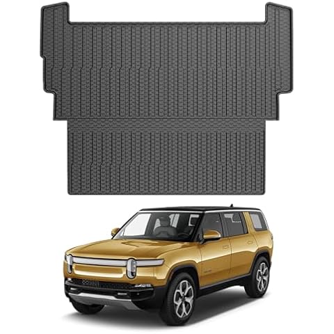 Mixsuper Cargo Liner for Rivian R1S 2022-2025 Cargo Mat Backrest Mat for R1S All Weather Trunk Mat Backrest Mat TPE Back Seat Cover Protector for R1S Accessories Cover