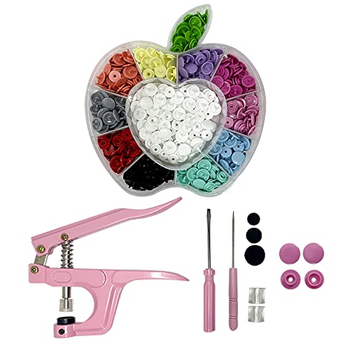 Alicate de Pressão Para Aplicar Pregar Botão Plástico Ritas + 130 Botões Coloridos Rita 12mm (Alicat