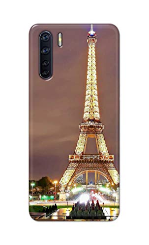 Image of PRINTFIDAA Lovers Famous Place Eiffel Tower in Paris Printed Designer Hard Case for Oppo F15 / Oppo A91 / Oppo F15s / Oppo Reno 3, CPH2001, CPH2021 Back Cover -(e) RPM1009