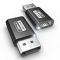 4K DisplayPort to HDMI Adapter 2-Pack, JSAUX DP PC to HDMI Monitor Converter Video UHD 2K@120Hz,4K@30 DP to HDTV Male to Female Uni-Directional adapter Compatible with Dell, Lenovo, HP,GPU, AMD -Black