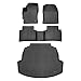 SMARTLINER Custom Fit Floor Mats 2 Rows and Cargo Liner Trunk Set Black for 2020 Toyota Corolla Sedan