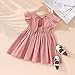 Toddler Baby Girl Dress Summer Cotton Linen Ruffle Halter Sleeveless Kids Casual Beach Party Dresses 2-7 Years (Pink-1, 5-6 Years, 5_Years)
