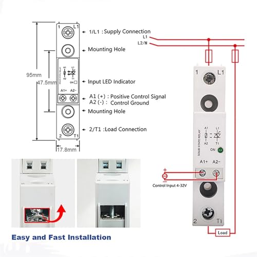 Relais statique SSR TRA23D25 25A module de commande AC 5V 12V 24V - 3