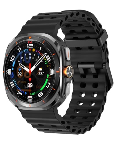 Nathlafu Rugged Band Compatible with Samsung Galaxy Watch 7 Ultra Band 47mm Silicone Sport Strap Marine Bands for Galaxy Watch Ultra 2024 Men Women
