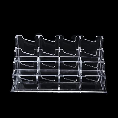 Patioer Clear Acrylic Business Card Holder For Desk 11 X 4.9 X 5.1 Inches, 3 Tier 12 Pockets Multiple Card Stand Business Card Holder Display Office #TOP7