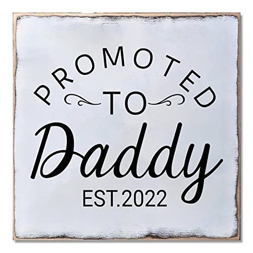 Panneau Promoted To Daddy bois suspendre cadre mural vintage décoration salon