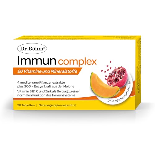 Dr. Böhm Immun complex: Für ein gesundes Immunsystem, mit 20 Vitaminen, Mineralstoffen wie Zink & pflanzlichen Antioxidantien, 30 Tabletten
