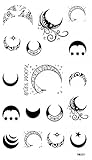Spestyle Últimos tatuajes temporales calientes y de moda tamaño del producto 17 x 3.74 cm diferentes formas negras y blancas lunas, estrellas y soles tatuaje pegatinas