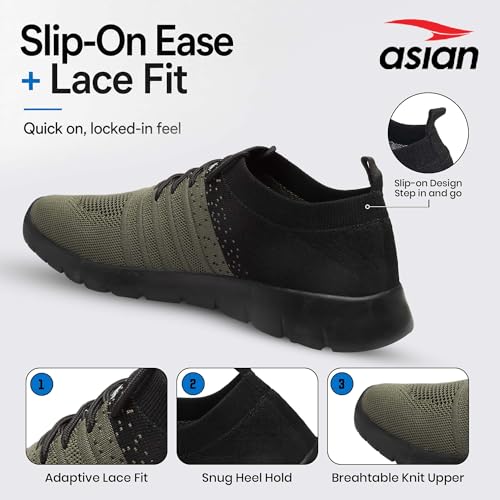 Image of ASIAN Storm-02 Men's Walking Shoes with Stretch-Knit Fit, Nitro Capsule Cushioning & Flexible Lightweight Sole