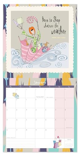 Born to Shop Calendar 2026, Wall Calendars, Month To View, Humour, Gift, Multicolour, 30.5 x 30.5 x 0.5cm - Image 2