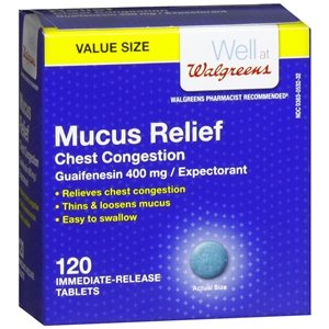 Walgreens Mucus Relief Chest Congestion Immediate-Release Tablets, 120 ea