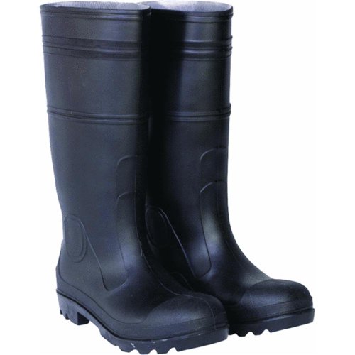 CLC Custom Leathercraft Rain Wear R24009 Over the Sock Black PVC Rain Boot, With Steel Toe, Size 9 - Main Image