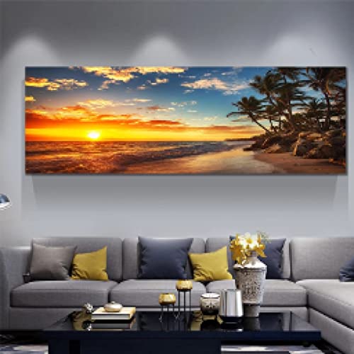 Peinture paysage marin sur toile moderne premium pour sublimer un grand mur de salon