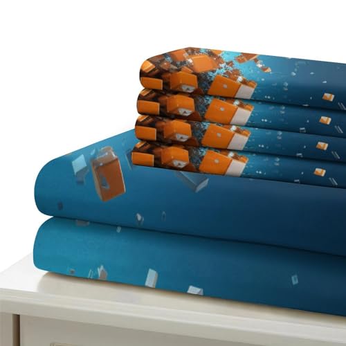 Housse de couette 135x200 rectangle 3D en microfibre avec taies