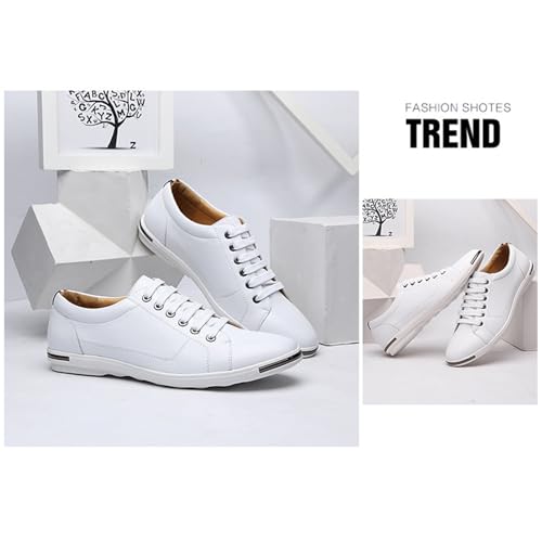 Men's Flat Dress Sneakers Leather Lace-Up Round Toe Design with Soft Sole, Non-Slip Business Work Shoes for Daily and Sporting Activities4
