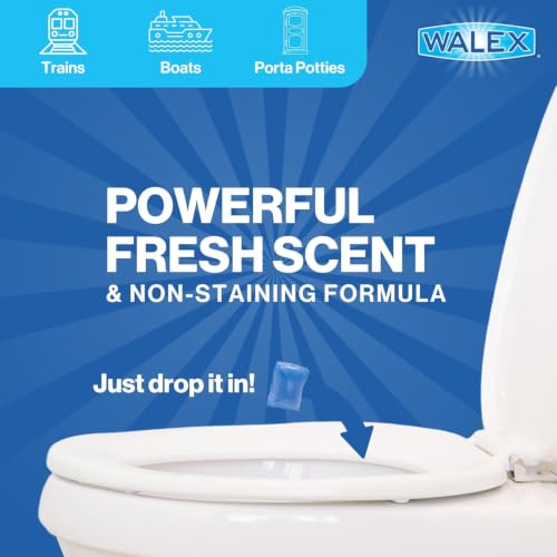 Image of Walex Porta-Pak Holding Tank Deodorizer & Portion Control Drop-Ins - Unbeatable Odor Prevention, Formaldehyde-Free, Non-Staining, Deodorizes & Breaks Down Waste and Paper, Dissolves Quickly - 250 Pack