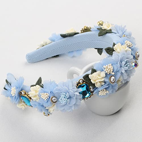 Luxury-Handmade-Crystal-Stone-Pearl-Flower-Headbands-Hair-Accessories-Women-Wed-Party-Hairband-Hair-Band-Ladies-Headwear-blue