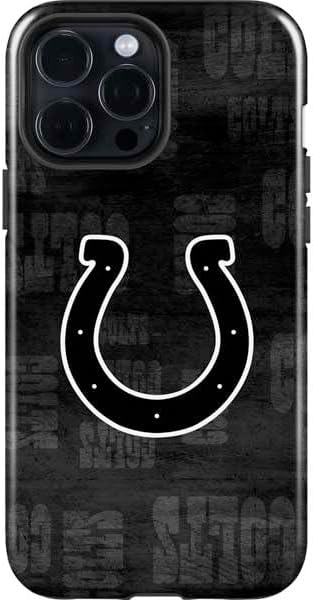 Skinit Impact Phone Case Compatible with iPhone 15 Pro Max - Officially Licensed NFL Indianapolis Colts Black & White Design