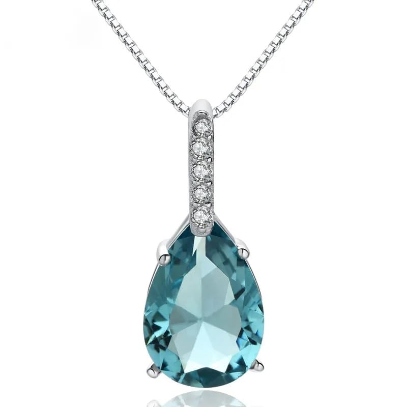 Pendentif topaze bleu naturel en argent massif de qualité artisanale