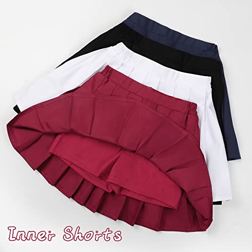 Image of KEREDA Girls Pleated Mini Skirt High Waist Tennis School Uniform Skirts