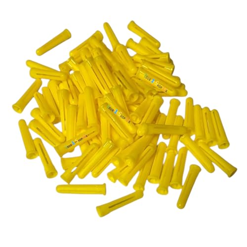 100 Masonry Wall Plugs - 5.0mm Fixing Hole Diameter, for Stone, Brick or Concrete - Yellow Expansion Raw Plugs building 5mm wallplugs