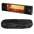 BOSKING Electric Patio Heater Cover Universal Waterproof Terrace Heater Dust Cover 420D Heavy Duty Fabric Space Heater Cover Furniture Protective Cover for Outdoor Infrared Heater Wall Heater (Black)