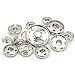 55 Sets Sew-on Snap Buttons Metal Snap Fastener Durable Press Studs Buttons for Sewing Clothing, 4 Sizes (Silver)
