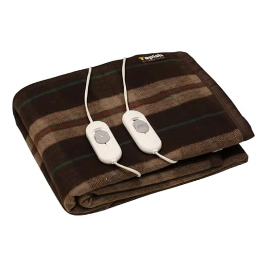 Tapish Woollen Electric Blanket - Double Bed Warmer - Shock Proof (5 Years Warranty, Merino Wool, Multicolour, 61x60 inches, Reversible)