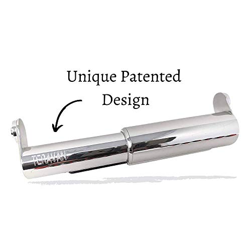 Teravan Standard Extender For Extra Large Toilet Paper, Allows Most Regular Fixtures To Fit Double Rolls And Triple Rolls, Easy To Use, Silver/Chrome #TOP1