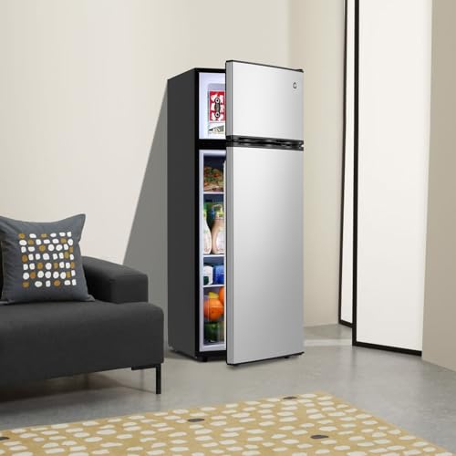 PioneerWorks 7.5 Cu.Ft Refrigerator with Freezer, 2 Door Fridge, 7 Settings Temperature Adjustable, Large Capacity, Food Storage or Cooling drinks,for Apartment,Bedroom,Dorm and Office