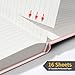 Annecy Numbered College Ruled Lined Journal Notebook, Medium 5.5x 8.25, 160 Pages 100GSM Writing Paper, A5 Pink Faux Leather Cover with Pen Loop