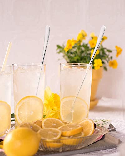 Image of Long Handle Spoon, Long Mixing Stirring Spoon for Iced Tea, Coffee Suitable for Tall Glasses, Cocktail Bar Stainless Steel Long Handle Spoon, Soda Spoon, Milkshake Spoon (6 pcs Long)