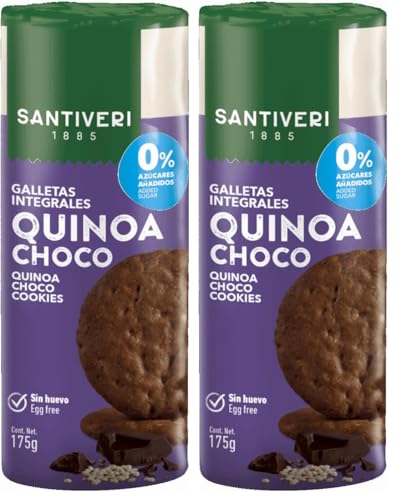 Santiveri - Galletas Quinoa Chocolate 0% - 175g (Paquete de 2)