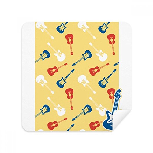 Chiffon de nettoyage écran téléphone suède tissu essuie-lunettes guitare jaune 2Pcs