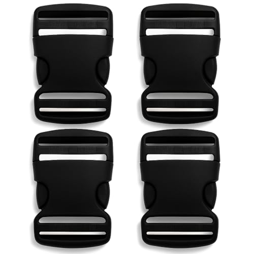 Mewtush 4 PCS 38mmhebillas De Liberación Lateral in Plastica Resistente Con Chiusura Laterale, Clip Di Ricambio per Fibbia Zaino, Valigie, Cinghia Di Fissaggio Del Letto Laterale, Cinture E Fai-Da-Te