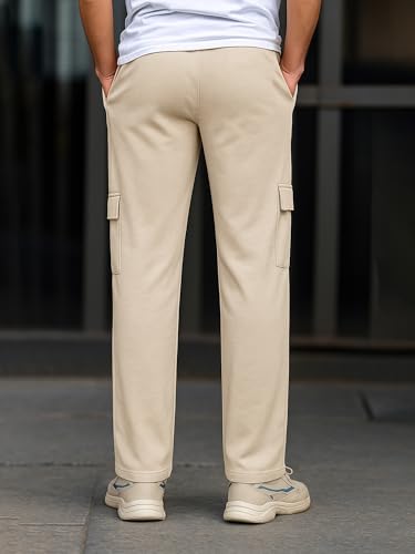 Image of Maniac Mens Solid Baggy Fit Cargo for Men - Streetwear Cargo Pant