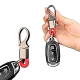 Car Key Fob Keychains Holder Clip with Detachable Valet Key Ring & Anti-Lost D-Ring for Men and Wome