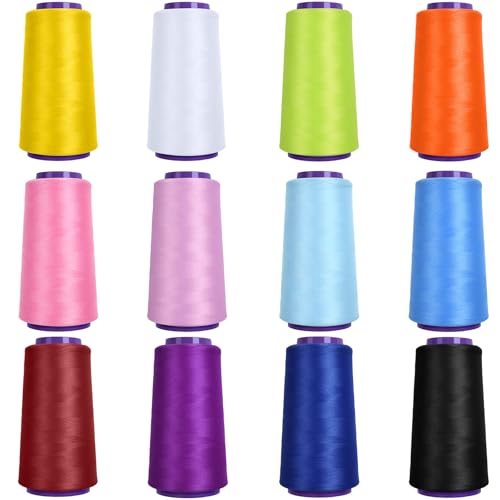 Set de 12 conos de hilo nylon para overlock, 2000 m c/u miniatura 1
