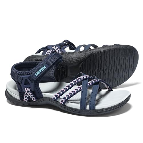 Image of UBFEN Womens Hiking Comfortable Sport Sandals Outdoor Walking | Casual Lightweight Water Sandals with Adjustable Straps Arch Support for All-day Wear, Beach, Vacation, Adventure, Camping