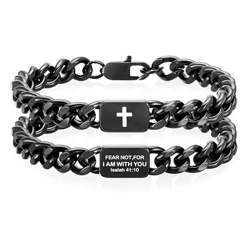 Bible Verse Cross Bracelet for Men