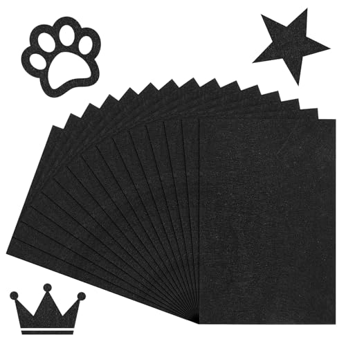 HJZHII 15 Pcs Black Felt Sheets 11.8 x 7.87 Felt Fabric Sheets Soft Fabric Felts for Crafts Handcraft Sewing Quilting Patchwork DIY Holiday Decorations