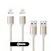NetDot 2 Pack 2nd Generation 1M/3.3FT Nylon Braided USB2.0 Fast Charging & Sync Magnetic Lightning Cable for iPhone (3.3ft/2 pack gold)