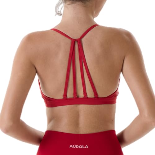 Image of AUROLA Mercury Workout Sports Bras Women Athletic Removable Padded Backless Strapy Minimal Crop Top