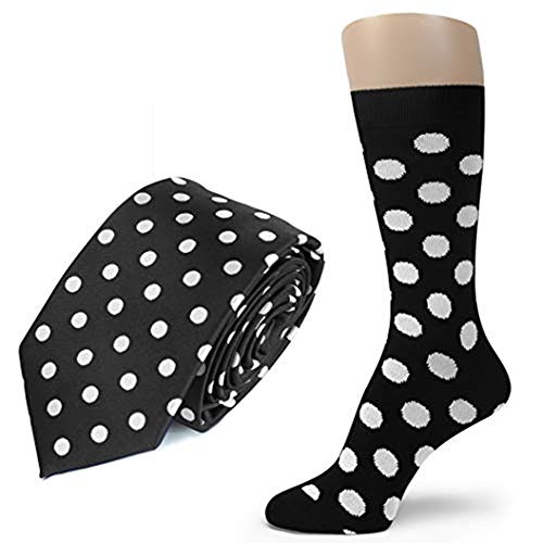 Spotlight Hosiery Men's POLKA DOTS Necktie & Dress Socks Set