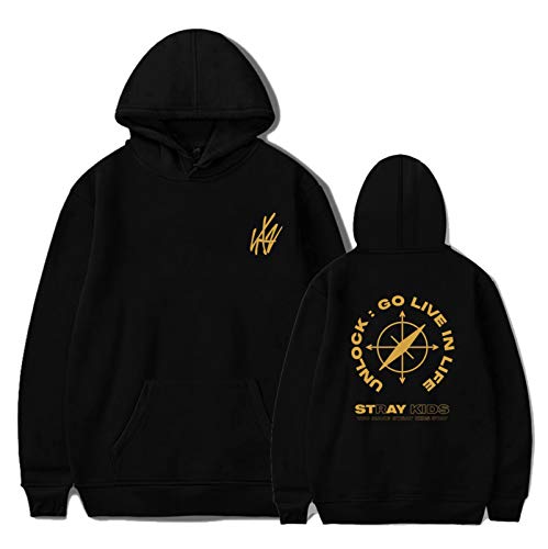 Kpop Stray Kids Album GO Live in Life Hoodie Felix Bangchan Changbin Pullover Sweatshirt Merch Black