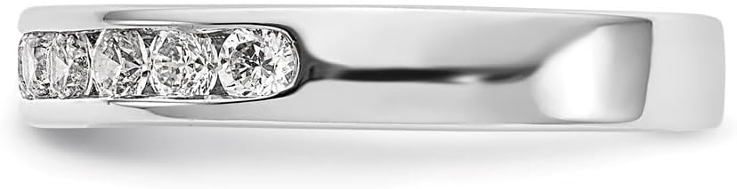 Diamond2Deal Platinum 11-Stone Diamond Channel Engagement Wedding Band Ring 0.55 cttw
